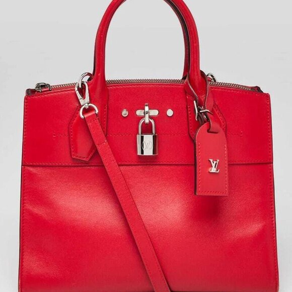 Louis Vuitton Red Smooth Leather City Steamer Mini Bag - Picture 1 of 12